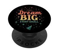 Retro Dream Big Start Pequeña Motivación PopSockets PopGrip Adhesivo