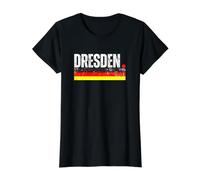 Retro Dresden Estética Vintage Camiseta gráfica económica, Mujer, Negro, XS