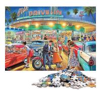 Retro Drive-In Puzzle Adultos 500 Piezas Juego De Rompecabezas Cumpleaños Decoración Educational Game Relajación Y Sabiduría 500pcs (52x38cm)