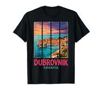 Retro Dubrovnik Croatia Vintage Travel Poster Camiseta