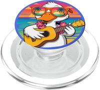 Retro Duck Hawaiian Ukulele Beach Sunset Summer PopSockets PopGrip para MagSafe