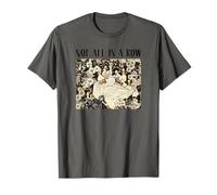 Retro Ducks Not All In A Row Juego de Palabras Vintage Folk Art Woodblock Camiseta