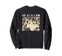 Retro Ducks Not All In A Row Juego de Palabras Vintage Folk Art Woodblock Sudadera