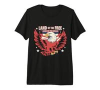 Retro Eagle Land of The Free USA Patriotic Shield Brave Camiseta Premium