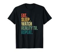 Retro Eat Sleep, mira Reality TV Repeat, Divertido fanático de los Reality Shows Camiseta