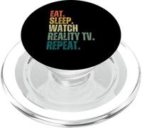 Retro Eat Sleep, mira Reality TV Repeat, Divertido fanático de los Reality Shows PopSockets PopGrip para MagSafe