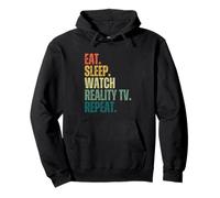 Retro Eat Sleep, mira Reality TV Repeat, Divertido fanático de los Reality Shows Sudadera con Capucha