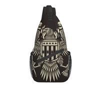 Retro EE. UU. Bandera Americana Bald Eagle Cross Chest Bag Diagonalmente Sling Mochila Crossbody Bandolera Viajes Senderismo Mochilas para Hombres Mujeres