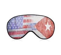 Retro EE. UU. Bandera de Cuba Máscaras de ojos suaves con correa ajustable Ligero Cómodo venda para los ojos para dormir