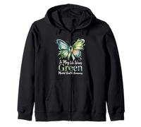 Retro en Mayo llevamos Conciencia Verde sobre la Salud Mental Sudadera con Capucha