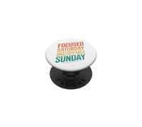 Retro Enfocado Sábado Imparable Domingo Motivación PopSockets PopGrip Adhesivo