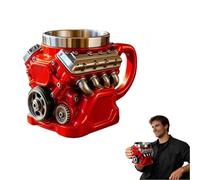 Retro Engine Coffee Mug, Engines Stainless Steel Cup, 3D Mechanical Coffee Cup, Personalized Double Wall Insulation Car Mugs with Handle Perfect, Gifts for Mechanics