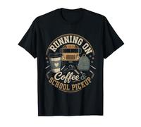 Retro Escuela Recogida Mamá Café Mañana Autobús Correr Vibe Camiseta