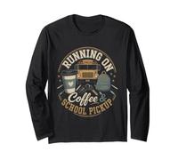 Retro Escuela Recogida Mamá Café Mañana Autobús Correr Vibe Manga Larga