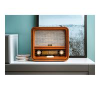 : Retro Estiloso con Tecnología de Radio AM/FM, Bluetooth 5.0 y Reproducción USB MP3 - Ideal para Sala, Oficina y Dormitorio. Potentes Altavoces Estéreo 2x 5W con . Diseño , Capacidades Digitales