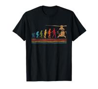 Retro Evolución Helicóptero Piloto Aviación Vintage Camiseta