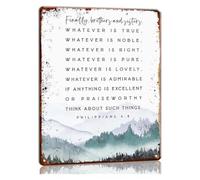 Retro Faith Verse Metal Tin Sign Philippians 4 8 8x12 Inch
