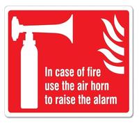 Retro Fire Horn Activation Switch Location Metal Tin Sign 12x8 Inch | Matte coated hides scratches from hooks or nails