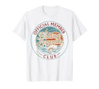 Retro Fisherman Fishing Legends Club Official for Fisherman Camiseta gráfica económica, Hombre, Blanco, S