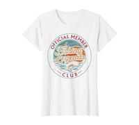 Retro Fisherman Fishing Legends Club Official for Fisherman Camiseta gráfica económica, Mujer, Blanco, S
