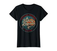 Retro Fisherman Fishing Legends Club Official for Fisherman Camiseta gráfica económica, Mujer, Negro, M