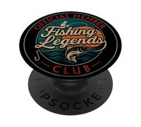 Retro Fisherman Fishing Legends Club Official for Fisherman PopSockets PopGrip Adhesivo