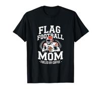 Retro Flag Football Mom Fueled by Coffee Camiseta