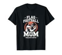 Retro Flag Football Mom Fueled by Coffee Camiseta