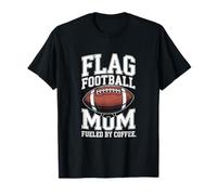Retro Flag Football Mom Fueled by Coffee Camiseta