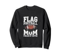 Retro Flag Football Mom Fueled by Coffee Sudadera