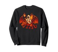 Retro Flame Mago Montando Fuego Respirando Dragón Mágico 16-bit Sudadera