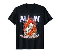 Retro Flaming Dice Fire Lucky Streetwear 50s Arte estético Camiseta