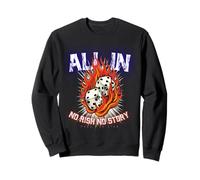 Retro Flaming Dice Fire Lucky Streetwear 50s Arte estético Sudadera