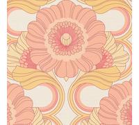 Papel Pintado Floral Retro Melocotón Rosa 39530-5 AS Creation de Pared Vinilo