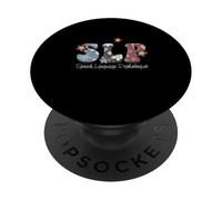 Retro Floral SLP Patólogo del Lenguaje del Habla Terapia del Habla PopSockets PopGrip Adhesivo
