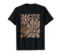 Retro Flower Leopard Print Safari Floral Boho Aesthetic Camiseta