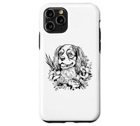 Retro Flowers Floral Cavalier King Charles Spaniel Dog Lover Carcasa para iPhone 11 Pro