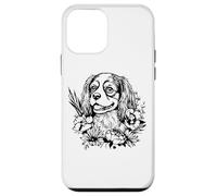 Retro Flowers Floral Cavalier King Charles Spaniel Dog Lover Carcasa para iPhone 12 Mini