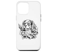 Retro Flowers Floral Cavalier King Charles Spaniel Dog Lover Carcasa para iPhone 12 Pro MAX
