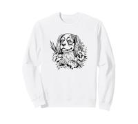Retro Flowers Floral Cavalier King Charles Spaniel Dog Lover Sudadera