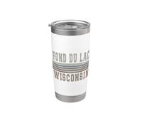 Retro Fond du Lac Wisconsin Vaso térmico de acero inoxidable de doble pared