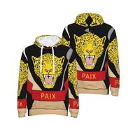 Retro Forro Polar República Democrática del Congo Emblema Nacional Línea Estampado Cordón Casual Sudaderas con Capucha Hoodie Hombre Sudadera Cómoda Pullover para Hombre para Uso Diario Actividades