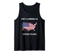 Retro Fort Lauderdale Estados Unidos Angustiado Estados Unidos Camiseta sin Mangas