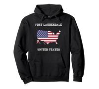 Retro Fort Lauderdale Estados Unidos Angustiado Estados Unidos Sudadera con Capucha