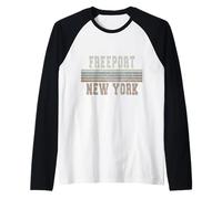 Retro Freeport Nueva York Camiseta Manga Raglan