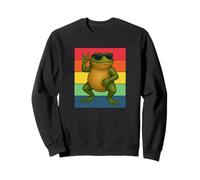 Retro Frog Rock Spotlight, Funny Frog, Frog Rock and Roll Sudadera