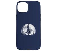 Retro Full Moon & Minimalist Pine Tree Vintage Graphic Carcasa para iPhone 15 Plus