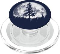 Retro Full Moon & Minimalist Pine Tree Vintage Graphic PopSockets PopGrip para MagSafe