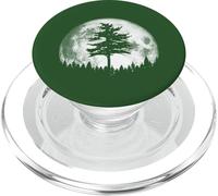 Retro Full Moon & Minimalist Pine Tree Vintage Graphic PopSockets PopGrip para MagSafe
