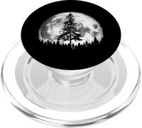 Retro Full Moon & Minimalist Pine Tree Vintage Graphic PopSockets PopGrip para MagSafe